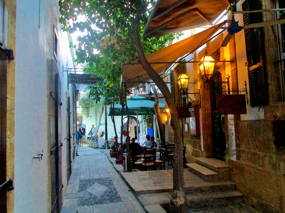 A lane of restored stone houses in Laiki Geitonia