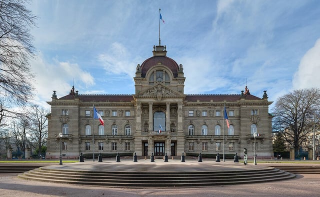 The Palais du Rhin, the German emperor's palace, with its domed centre and broad steps